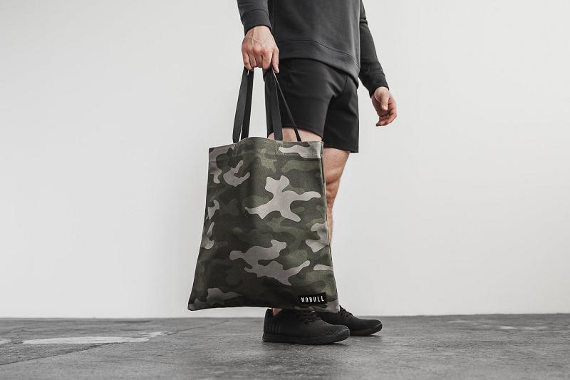 Women's Nobull Waxed Canvas Tote Bags Camo | SG Q3225M